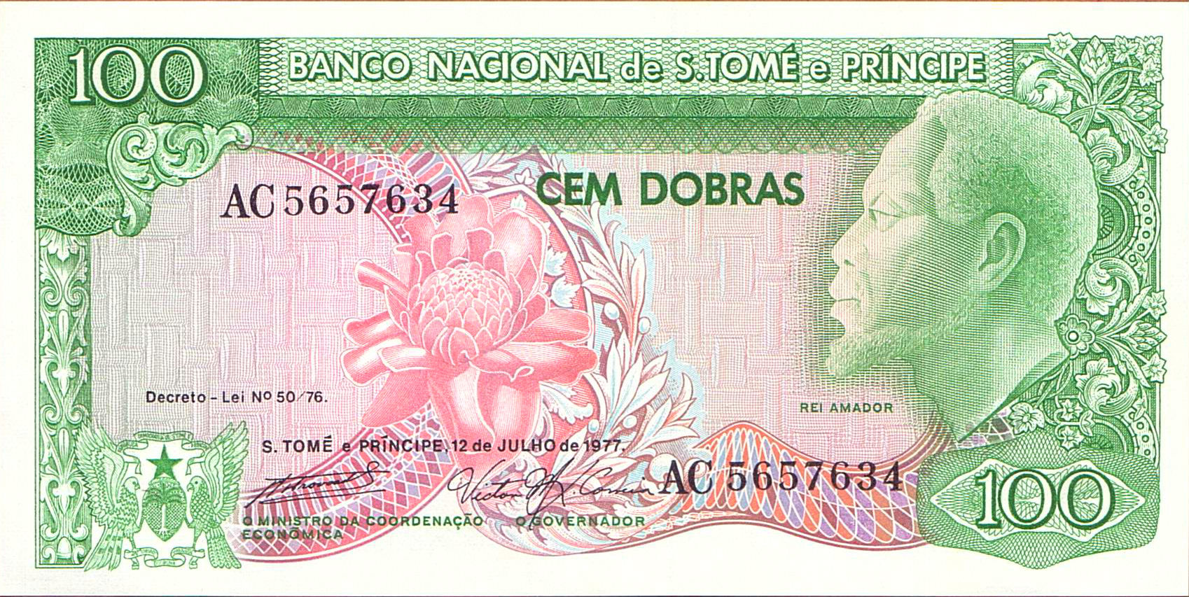 Sao Tome E Principe 100 1977 UNC P-53